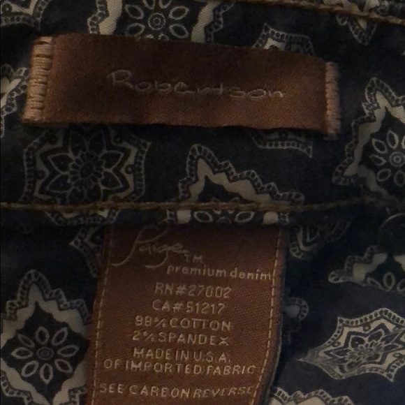 Paige Robertson Premium Denim Jeans Size 29 - Picture 6 of 6